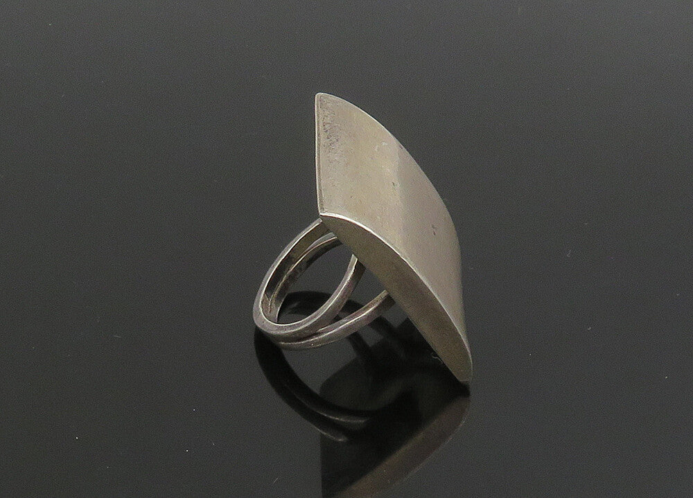 925 Sterling Silver  Vintage Smooth Hollow Square Band Ring Sz 7  RG23412