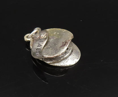 925 Sterling Silver  Vintage Virginia Beach Boat Captain Hat Pendant  PT21637