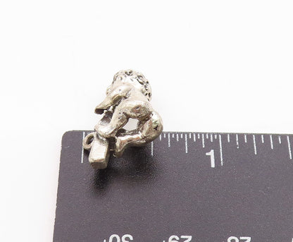 925 Sterling Silver Vintage Pendant 3D Carved Child Drinking Milk Charm  PT24667