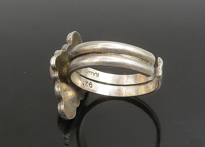 RASIM 925 Silver   Vintage Hematite Pretzel Swirl Band Ring Sz 8  RG23393