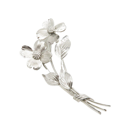 HARRY S. BICK 925 Sterling Silver  Vintage Shiny Flowers Brooch Pin  BP5421