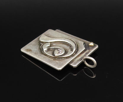 ERWIN PEARL 925 Silver  Vintage Modernist Double Square Figure Pendant PT21821