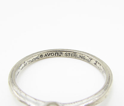 AVON 925 Sterling Silver  White Topaz Engagement Ring Sz 9  RG2959
