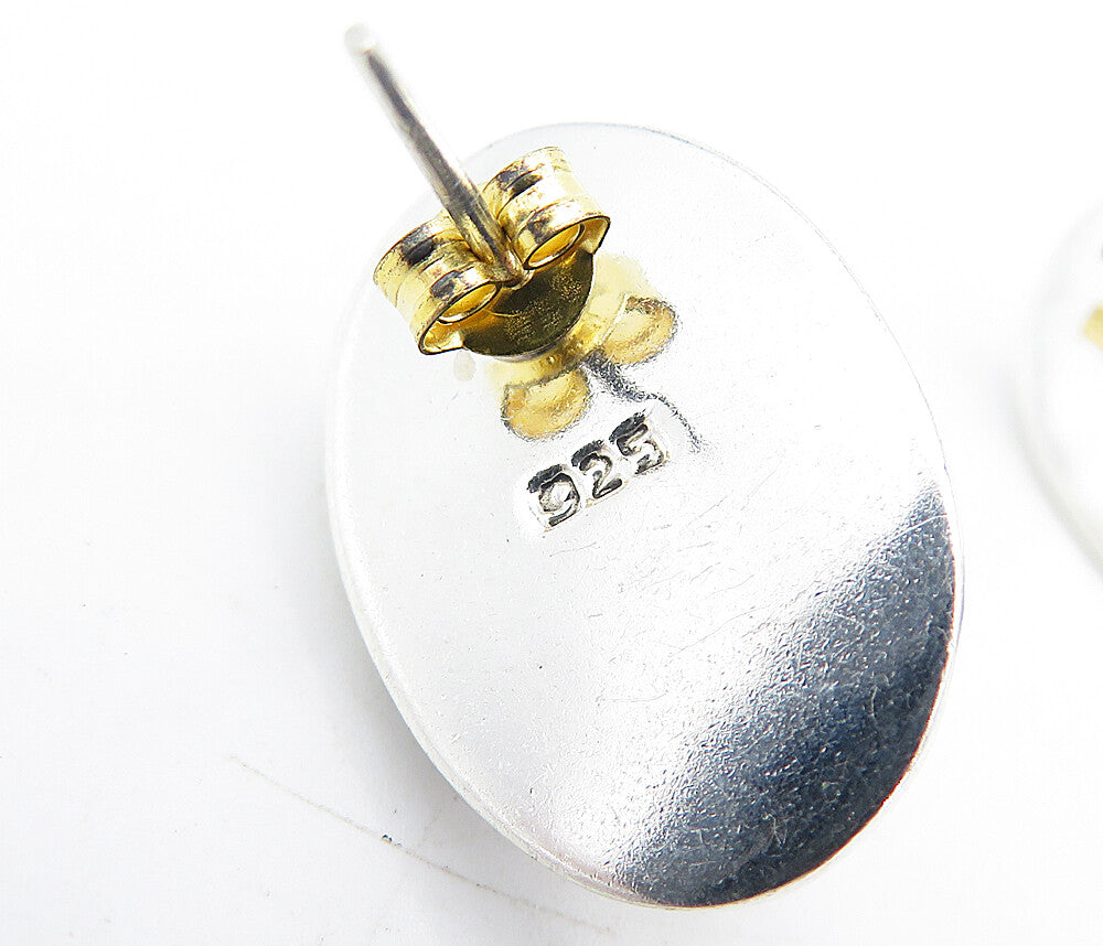 925 Sterling Silver  White Cat's Eye Quartz Swirl Dome Drop Earrings  EG2337