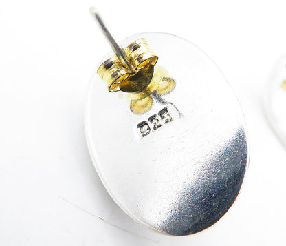 925 Sterling Silver  White Cat's Eye Quartz Swirl Dome Drop Earrings  EG2337