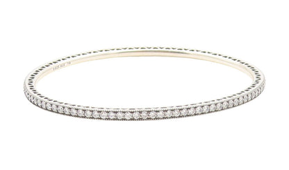 925 Sterling Silver Vintage Bracelet PANDORA CZ Elegant Eternity Bangle  BT11767