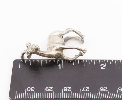 925 Sterling Silver Vintage Paper Weight 3D Carved Walking Deer  TR3886