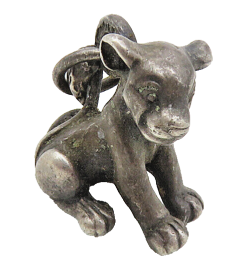925 Sterling Silver  Vintage Simba Lion King Pendant (MOVING TAIL)  PT7028