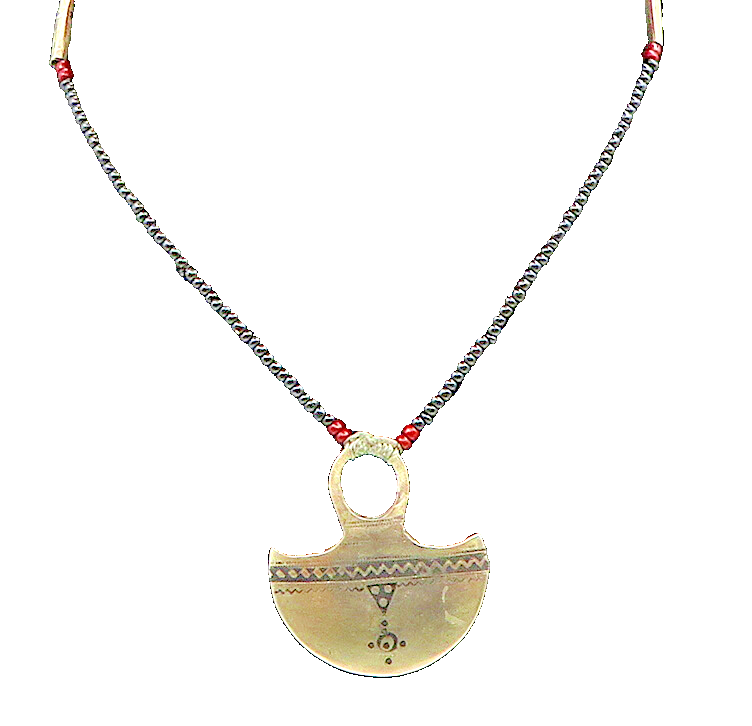 925 Sterling Silver  Vintage Dotted Etched Abstract Beaded Necklace  NE3853