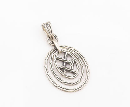 925 Sterling Silver Vintage Pendant Modernist Intricate Celtic Knot  PT25518