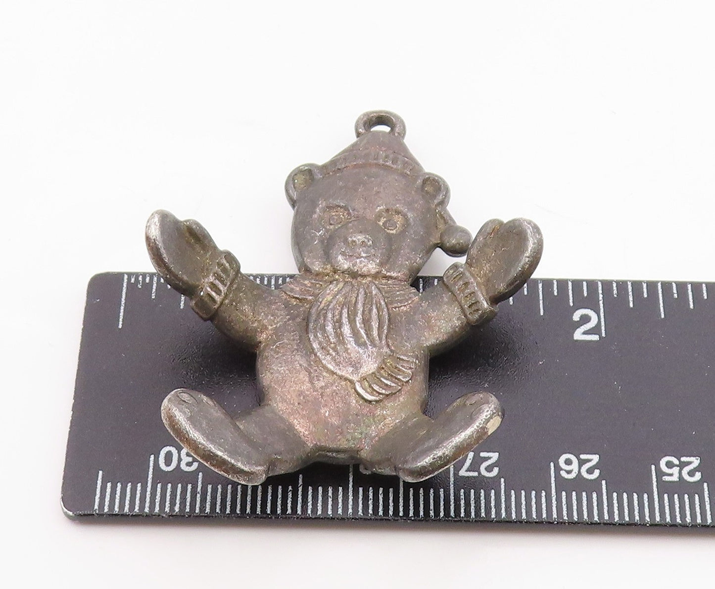 GORHAM 925 Silver  Vintage Bundled Teddy Bear With Open Arms Pendant  PT21021