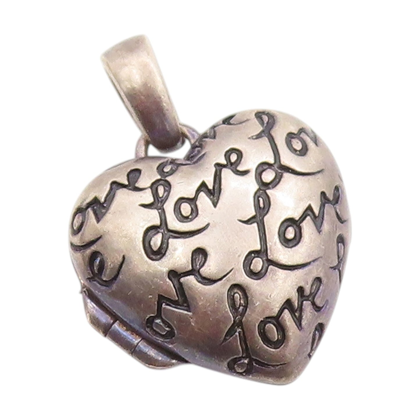 925 Sterling Silver Vintage Pendant Engraved Love Heart Locket OPENS  PT25118