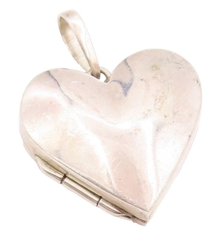 925 Sterling Silver Vintage Pendant Minimalist Solid Love Heart OPENS  PT25135