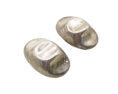 MEXICO 925 Sterling Silver  Vintage Hollow Dome Non Pierce Earrings  EG5134