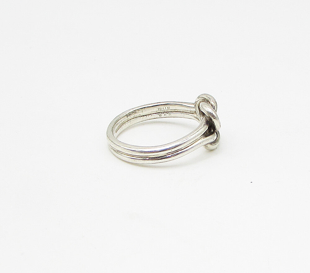 R.E.P. 925 Sterling Silver  Vintage Knotted Cable Band Ring Sz 8  RG3372