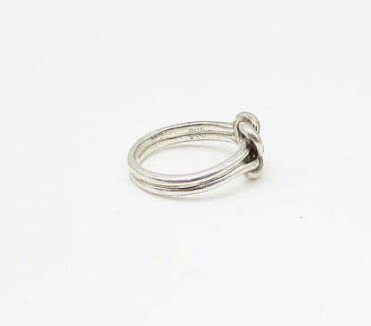 R.E.P. 925 Sterling Silver  Vintage Knotted Cable Band Ring Sz 8  RG3372