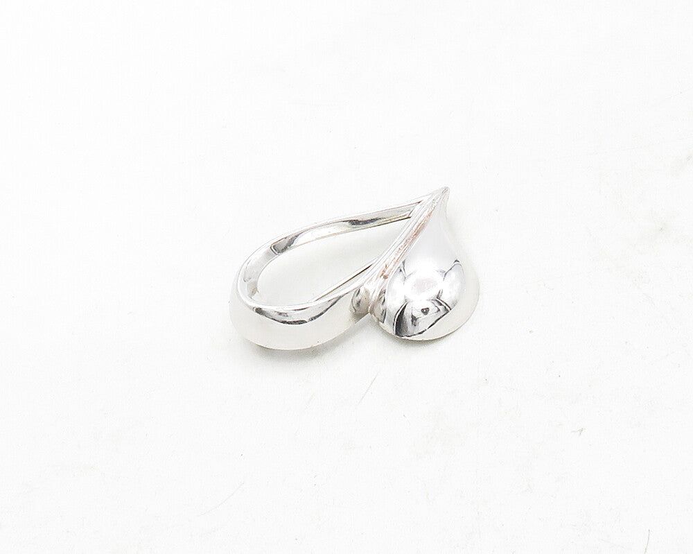 BEAU 925 Sterling Silver  Vintage Shiny Open Love Heart Brooch Pin  BP4819