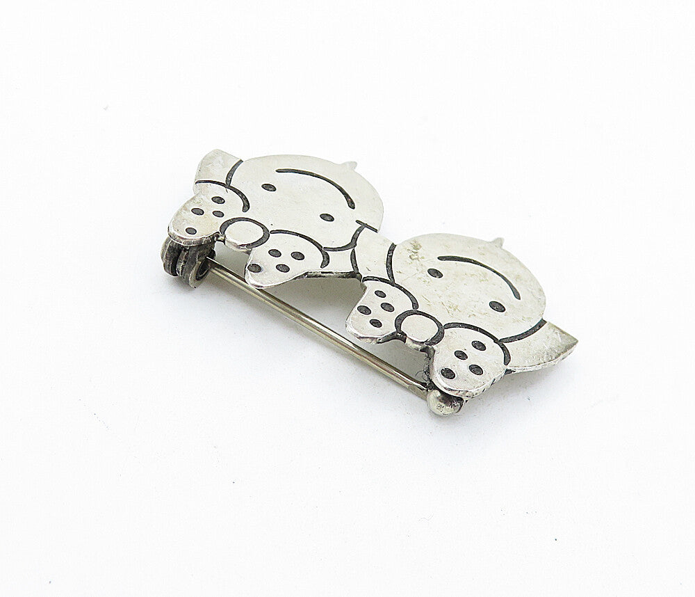 MEXICO 925 Sterling Silver  Vintage Smiling Little Girls Brooch Pin  BP2382