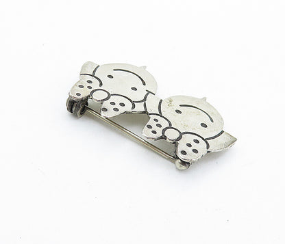 MEXICO 925 Sterling Silver  Vintage Smiling Little Girls Brooch Pin  BP2382