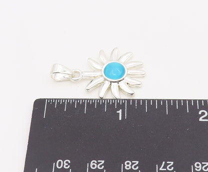 925 Sterling Silver Vintage Pendant Cat Eye Modernist Sea Urchin Charm  PT25682