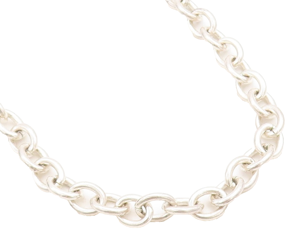 JUDITH RIPKA 925 Sterling Silver  Vintage Oval Link Chain Necklace  NE2255