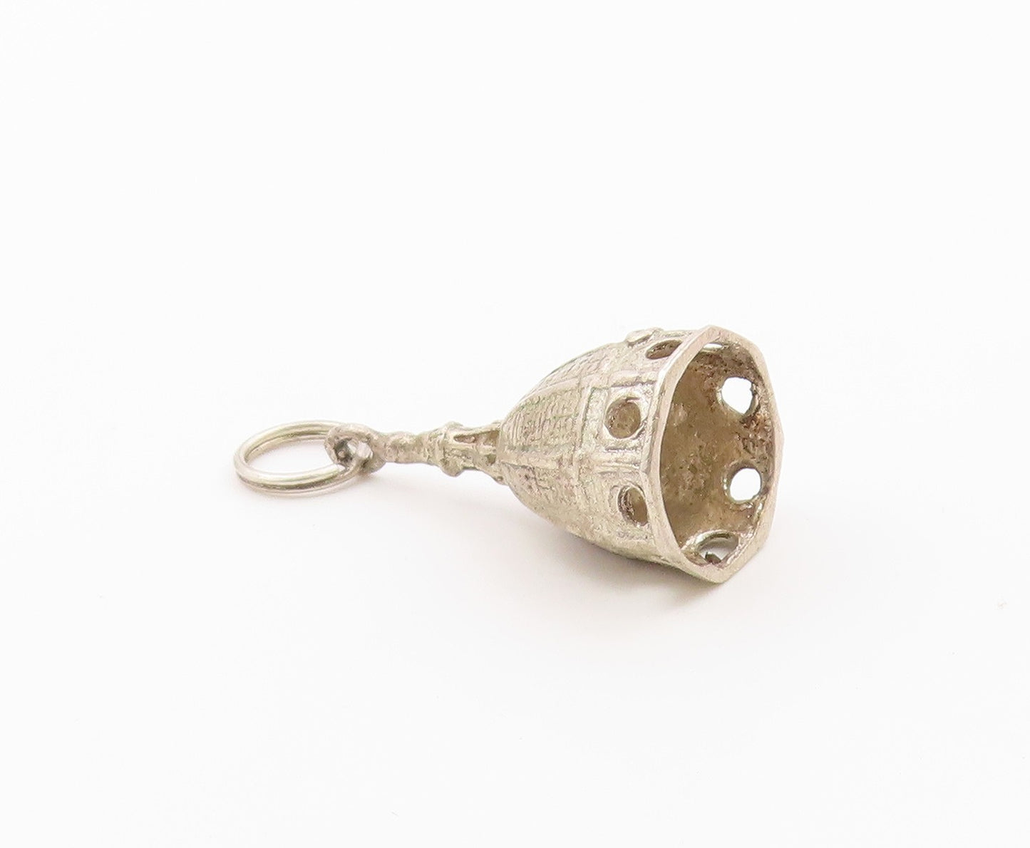 925 Sterling Silver  Vintage Shiny Dome Drop Pendant  PT19372