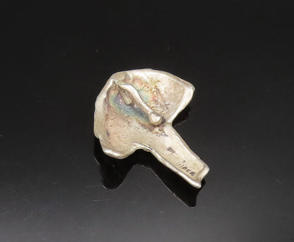 J. COOPER 925 Silver  Vintage Carved Modernist Rare Mushroom Pendant  PT21184