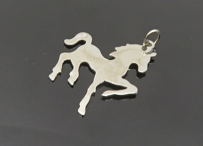 925 Sterling Silver  Vintage Petite Shiny Horse Silhouette Pendant  PT15964