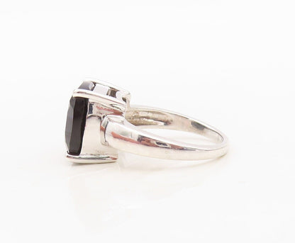 925 Sterling Silver Vintage Ring Minimalist Square Cut Spinel  Sz 7  RG30365