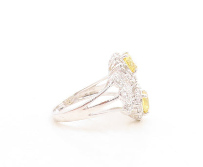 925 Sterling Silver Vintage Ring Round Citrine Swirly CZ Inlay  Sz 7.5  RG31627