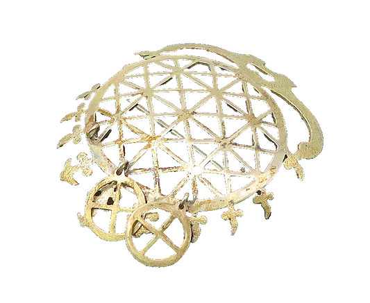 925 Sterling Silver  Vintage Cutout Design Dangling Brooch Pin  BP8672