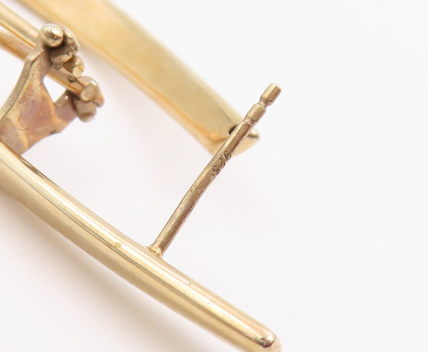 925 Sterling Silver Vintage Earrings Gold Plated Minimalist Twisted Hoop EG14246