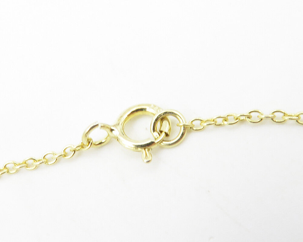 925 Sterling Silver  Genuine Diamonds Gold Plated Heart Chain Necklace  NE1963