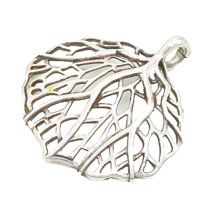 925 Sterling Silver  Vintage Shiny Floral Tree Branches Motif Pendant  PT14648