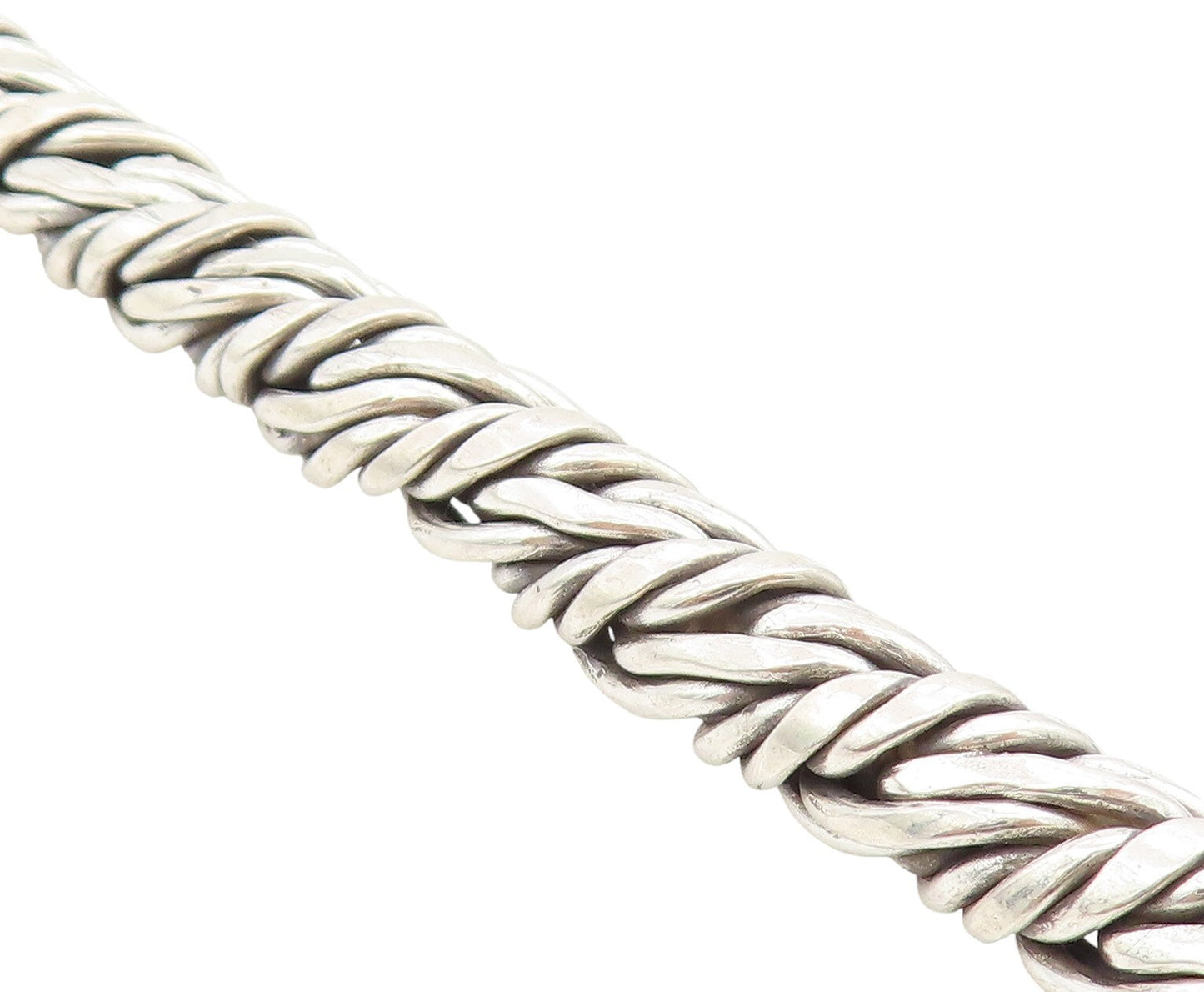 925 Sterling Silver Vintage Bracelet SAMUEL BENHAM Brutalist Braded BT10997