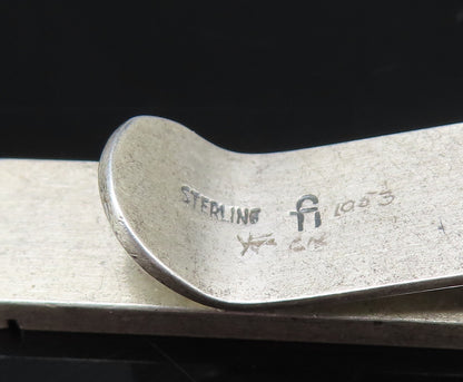 FI 925 Sterling Silver  Vintage Carved Lines Tie Clip  TR3410