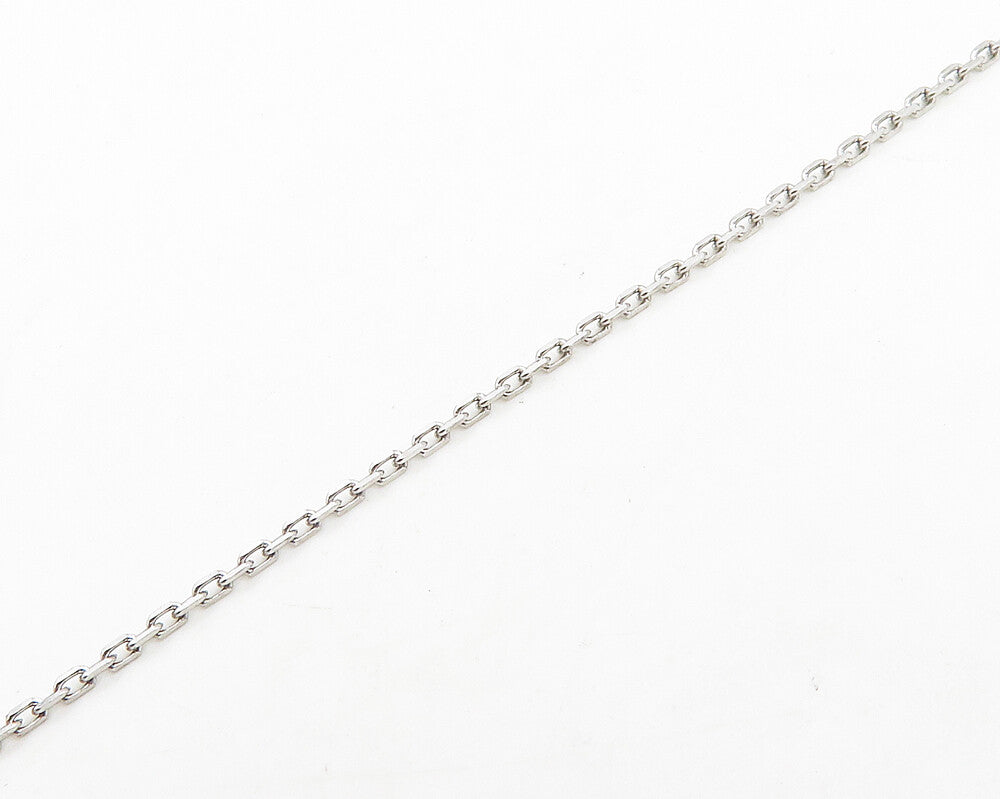 925 Sterling Silver  Cubic Zirconia Circle Pendant Chain Necklace  NE3134