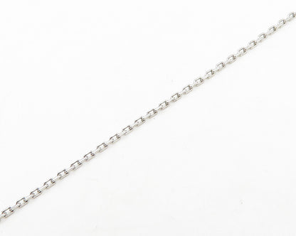 925 Sterling Silver  Cubic Zirconia Circle Pendant Chain Necklace  NE3134
