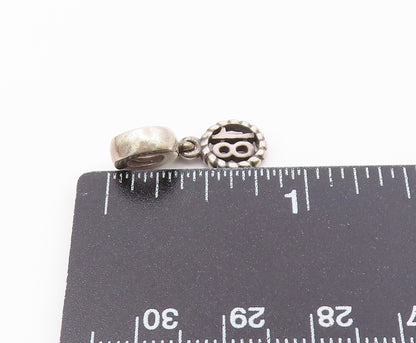 PANDORA 925 Silver  Vintage Rope Twist Border Number 18 Charm Pendant  PT21922