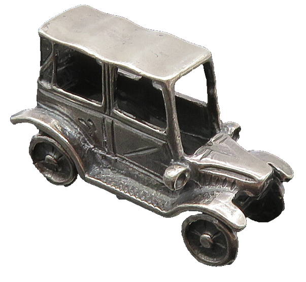 925 Sterling Silver  Vintage Dark Tone Petite Old Fashioned Car Trinket TR1504