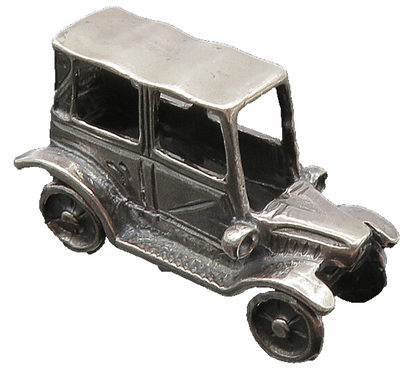925 Sterling Silver  Vintage Dark Tone Petite Old Fashioned Car Trinket TR1504