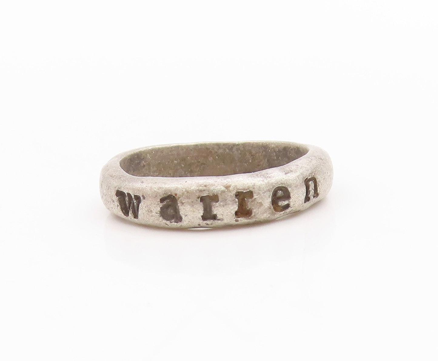 925 Sterling Silver Vintage Ring Antique Minimalist Warren Etched  Sz 5  RG33412