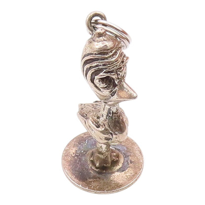 925 Sterling Silver  Vintage Shiny Petite Duck Bird Statue Pendant  PT17951