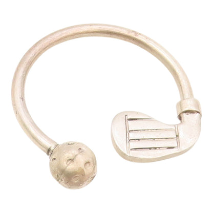 MEXICO 925 Sterling Silver  Vintage Golf Ball & Club Sports Key Ring  TR1948