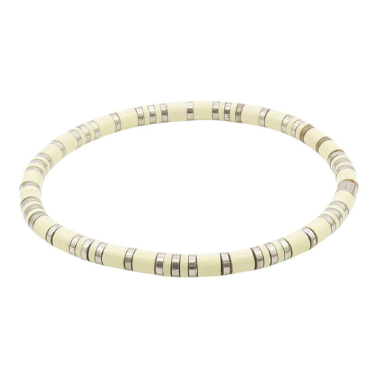 925 Sterling Silver  Vintage Shiny Patterned Round Bangle Bracelet  BT8961
