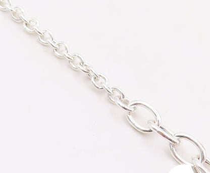 925 Sterling Silver Vintage Necklace Designer Carved Dangling Hearts  NE4389