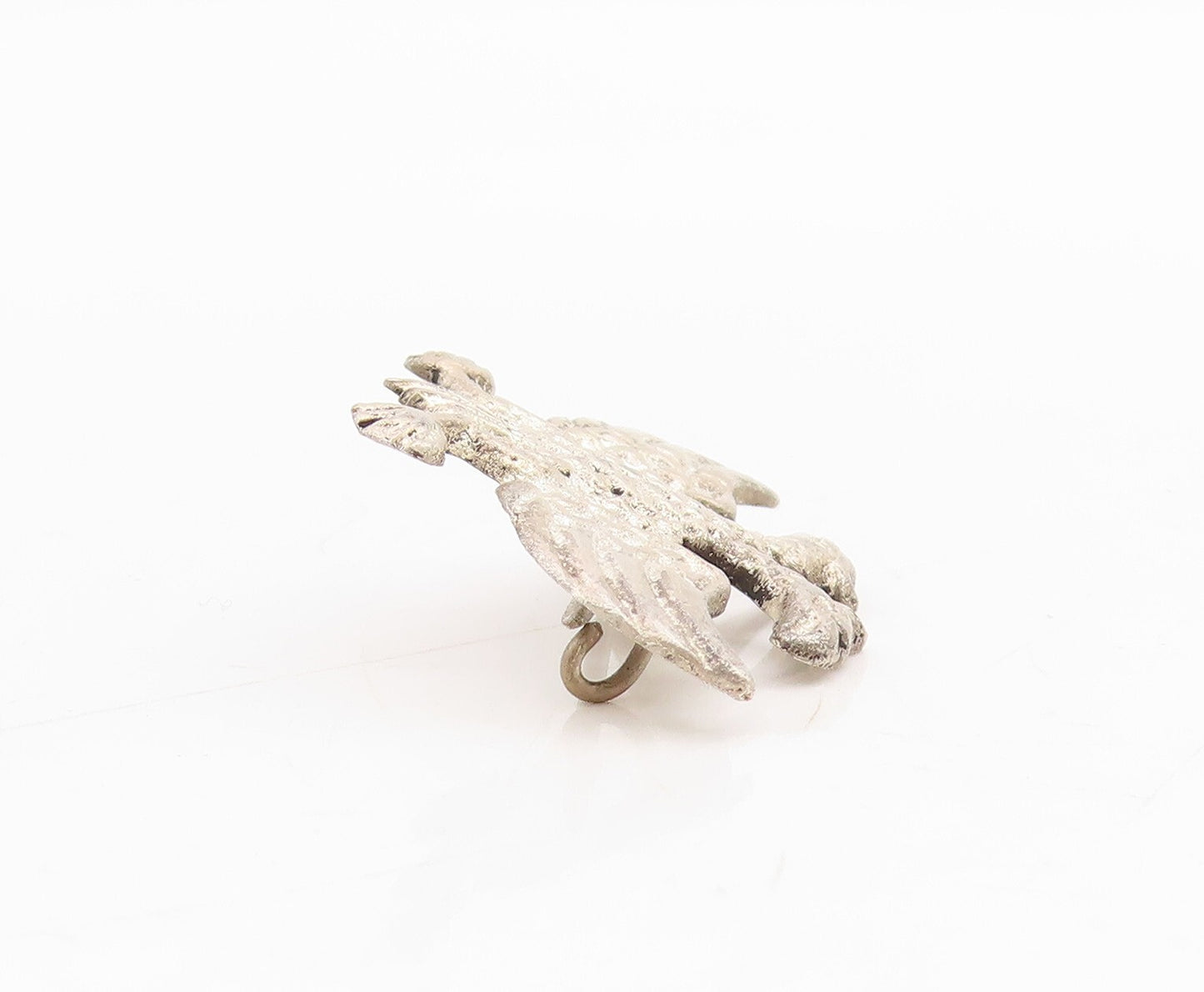 925 Sterling Silver Vintage Brooch Modernist Carved Two Faced Dragon  BP11474