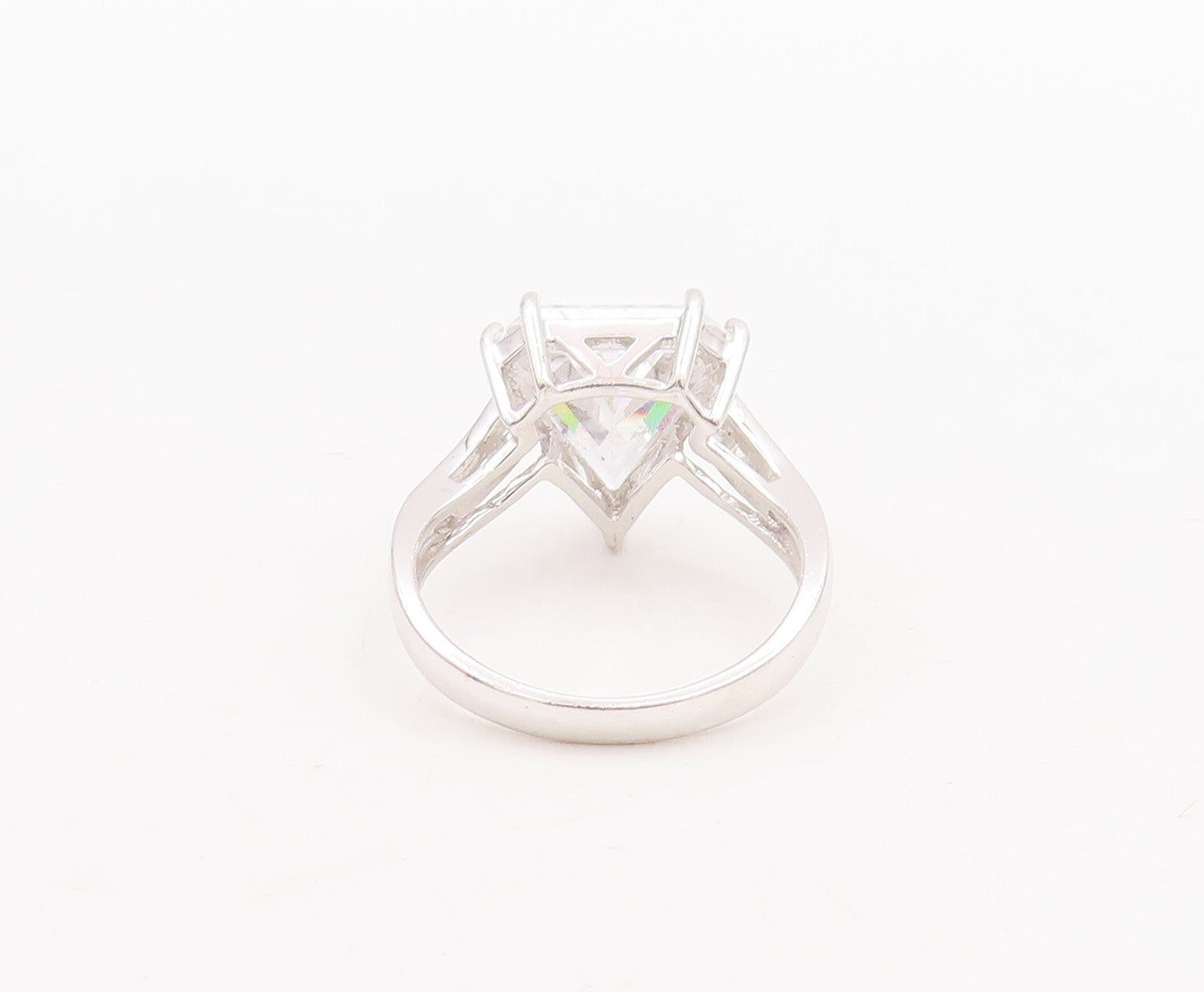 925 Sterling Silver Vintage Ring ROSS SIMONS Triangle Cutout CZ  Sz 9  RG28789
