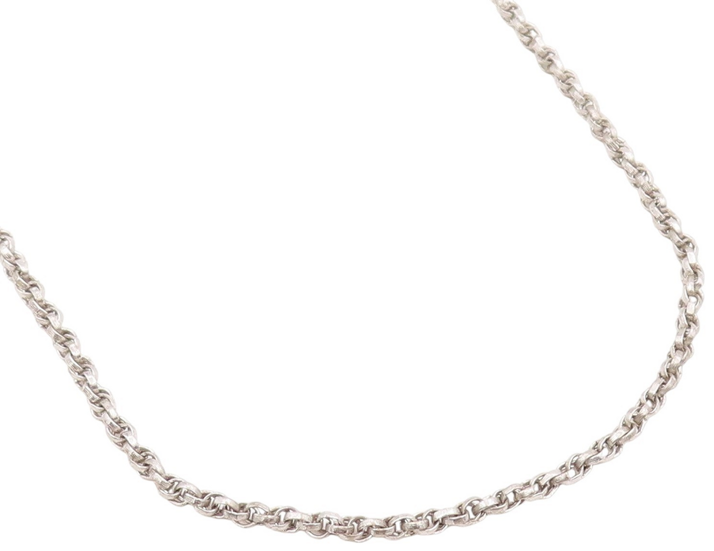 925 Sterling Silver Vintage Necklace Interlocking Round Link Cable Chain NE4742