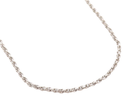 925 Sterling Silver Vintage Necklace Interlocking Round Link Cable Chain NE4742